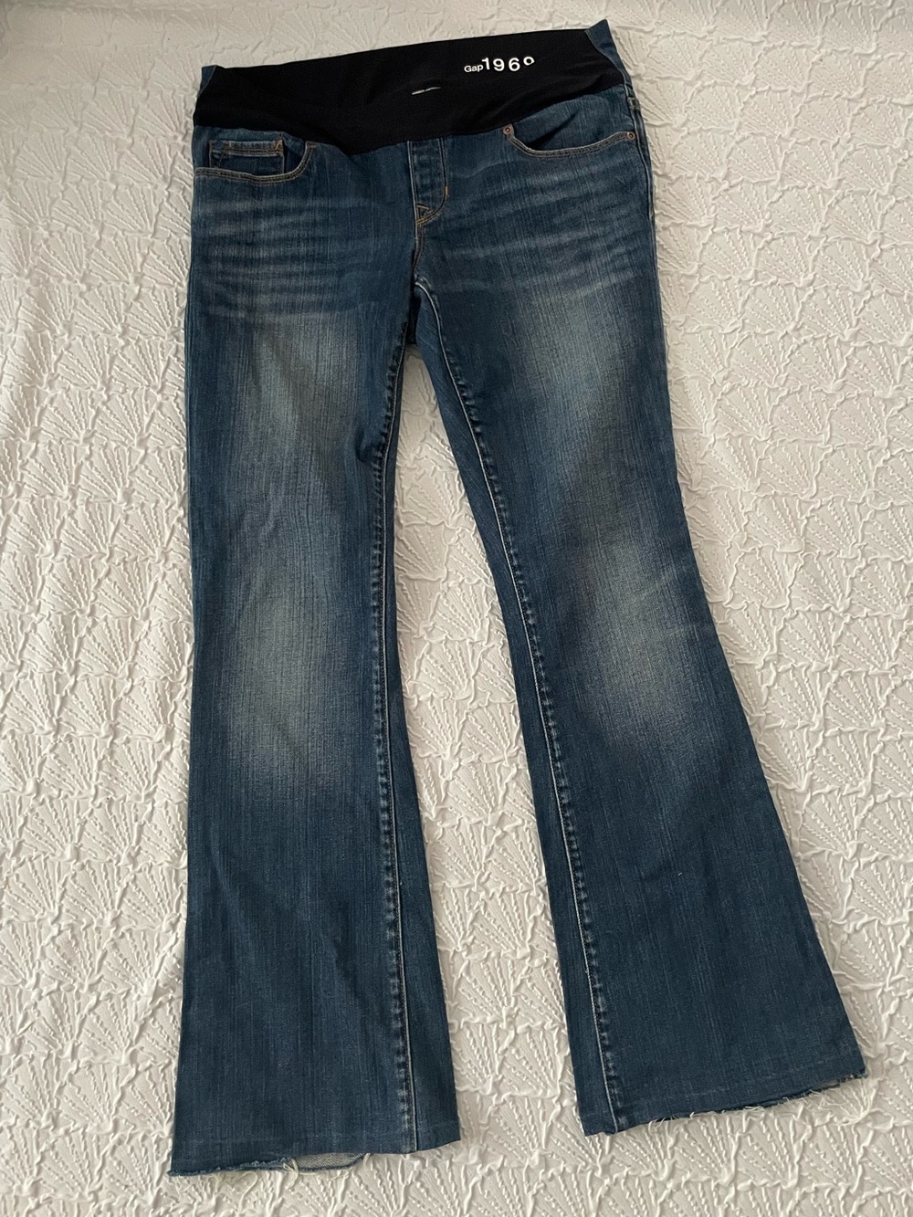 GAP 1969 Dark Blue Flare Maternity Jeans with Stretch Waistband 27/4